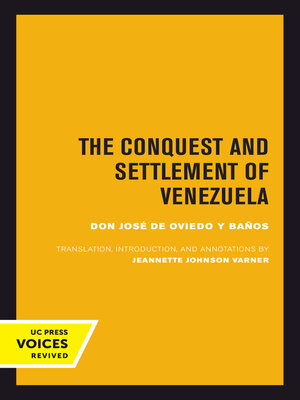 cover image of The Conquest and Settlement of Venezuela